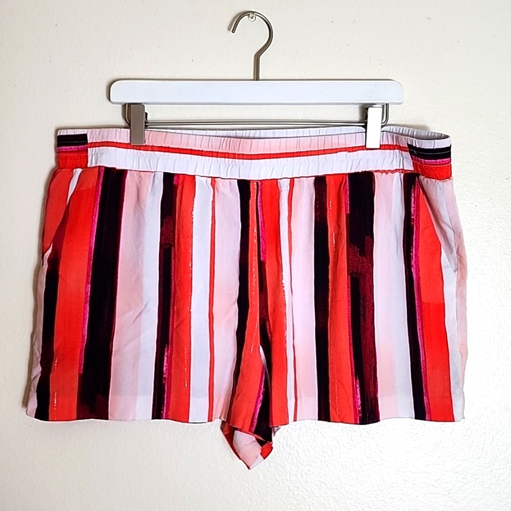 Apt 9 Pink, Red, Coral, & White Striped Flowy Shorts